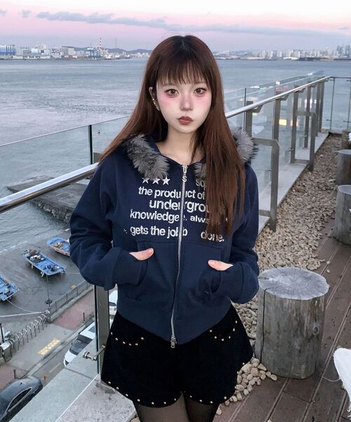 SEQUENZE パーカー 「sqnz（エスキュンズ）」sqnz fur zip pk