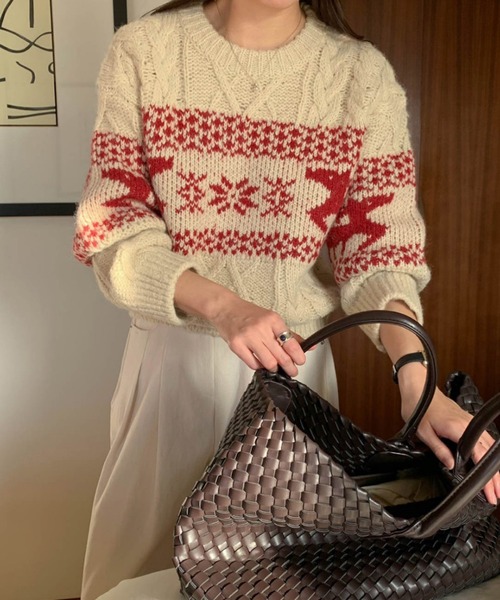 ＆soiree（アンドソワレ） ニット セーター ノルディックジャガード