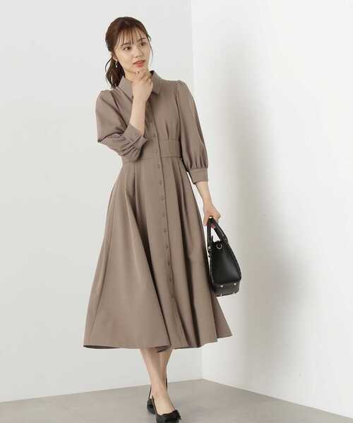 「PROPORTION BODY DRESSING」 シャツワンピース SMALL ブラウン系その他 レディース_画像5