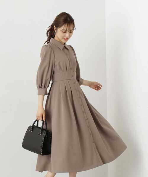 「PROPORTION BODY DRESSING」 シャツワンピース SMALL ブラウン系その他 レディース_画像6