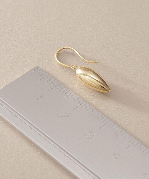 COCOSHNIK（ココシュニック） ピアス K10中空ドロップシェイプ フック