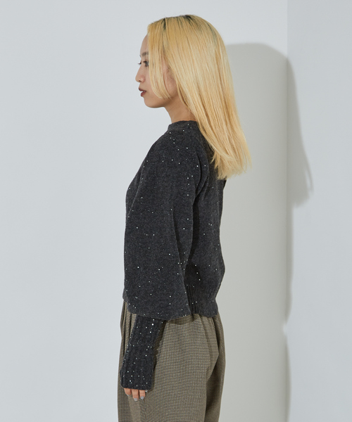 「NOMINE」 長袖ニット フリー チャコールグレー レディース_画像3