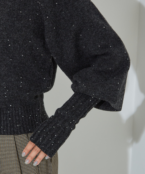 「NOMINE」 長袖ニット フリー チャコールグレー レディース_画像6