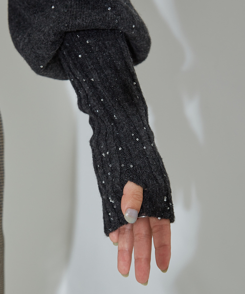 「NOMINE」 長袖ニット フリー チャコールグレー レディース_画像7