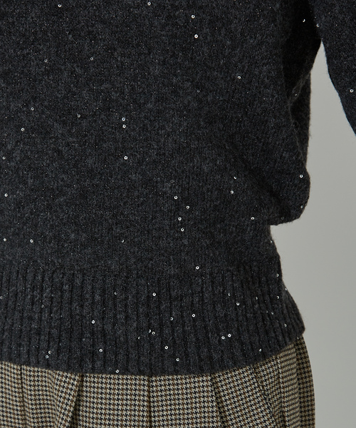 「NOMINE」 長袖ニット フリー チャコールグレー レディース_画像8