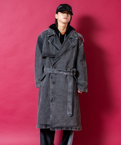 トレンチコート コート a.p.o.v. ヴィンテージブリーチ＆オーバーダイ