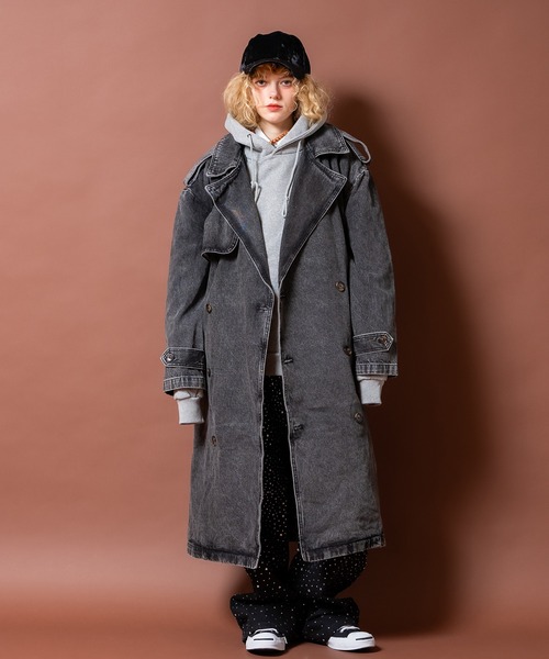 トレンチコート コート a.p.o.v. ヴィンテージブリーチ＆オーバーダイ