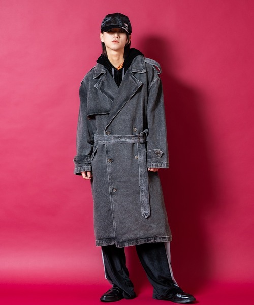 トレンチコート コート a.p.o.v. ヴィンテージブリーチ＆オーバーダイ