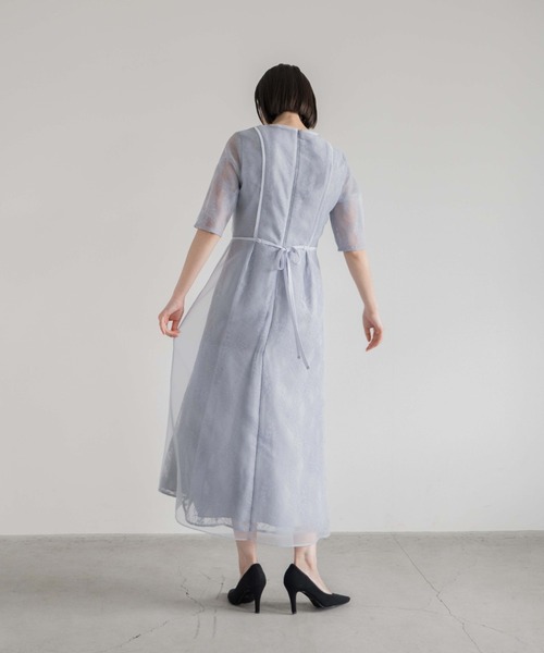 「kaene」 半袖ワンピース 34 サックスブルー レディースの画像