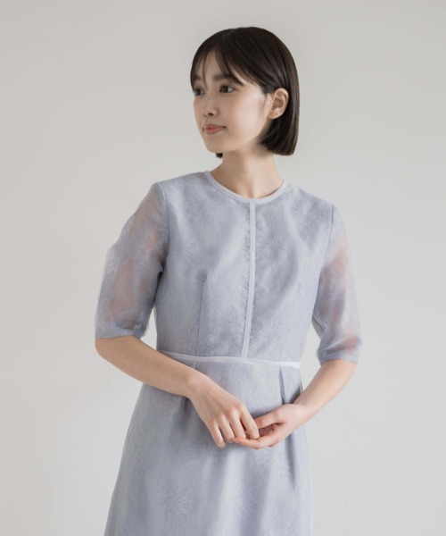 「kaene」 半袖ワンピース 34 サックスブルー レディースの画像