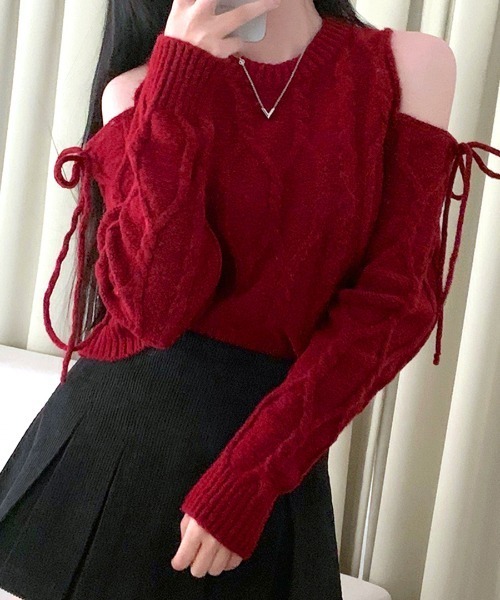 「Riff」 長袖ニット FREE ライトベージュ レディース_画像2