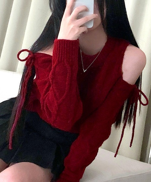 「Riff」 長袖ニット FREE ライトベージュ レディース_画像4