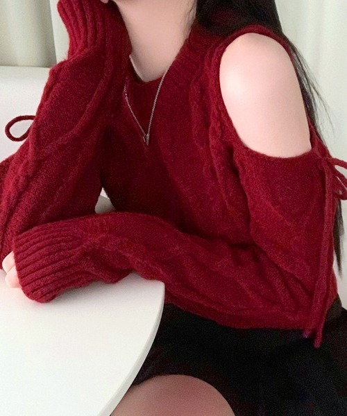 「Riff」 長袖ニット FREE ライトベージュ レディース_画像5