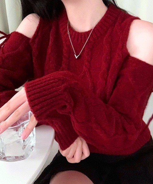 「Riff」 長袖ニット FREE ライトベージュ レディース_画像6