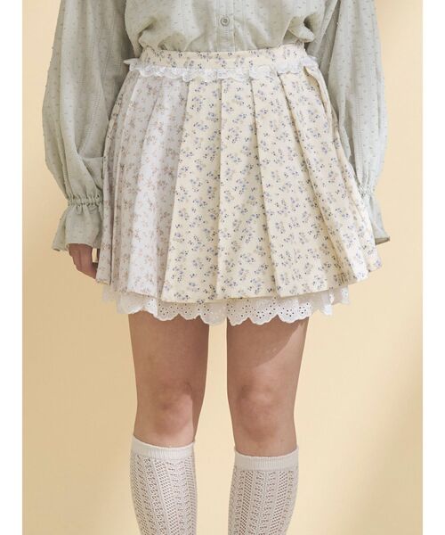 merry jenny（メリージェニー） スカート flowerアソートプリーツミニ