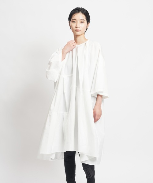 gomme（ゴム） 7分袖ワンピース MEDIUM ホワイト レディース