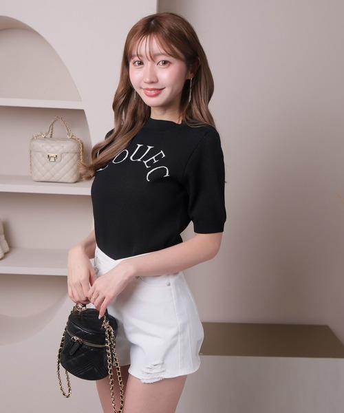 「LIPSERVICE」 半袖ニット FREE ホワイト レディース_画像2