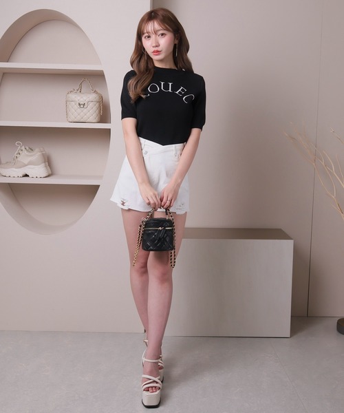 「LIPSERVICE」 半袖ニット FREE ホワイト レディース_画像3