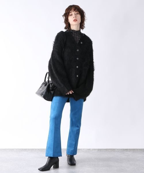 「JEANASIS」 ニットカーディガン FREE イエロー レディース_画像3