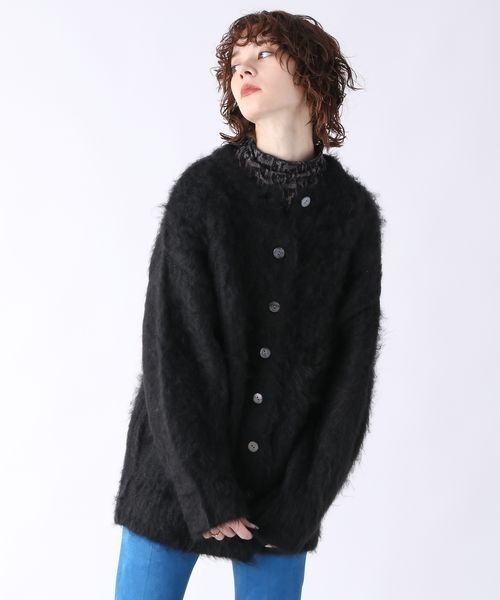 「JEANASIS」 ニットカーディガン FREE イエロー レディース_画像4