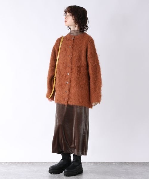 「JEANASIS」 ニットカーディガン FREE イエロー レディース_画像9