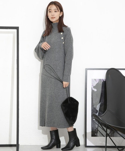 「NANO universe」 ニットワンピース FREE グレー レディース_画像7