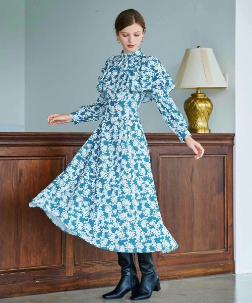 「AND COUTURE」 長袖ワンピース MEDIUM オフホワイト レディース_画像8