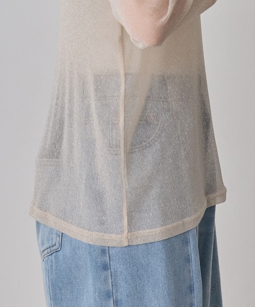 hunch（ハンチ） tシャツ ラメシアークルーネックトップス レディース
