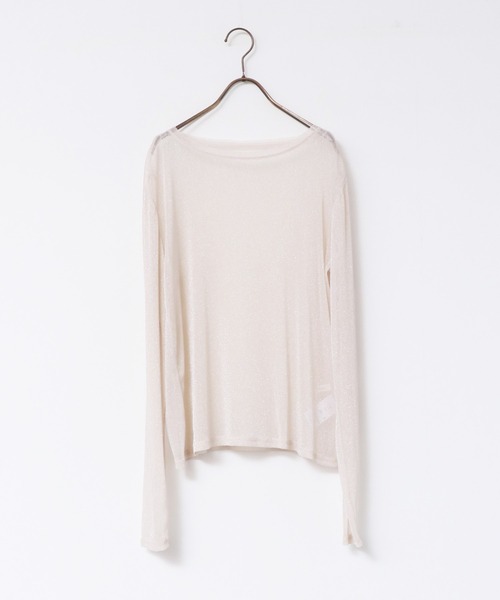 hunch（ハンチ） tシャツ ラメシアークルーネックトップス レディース