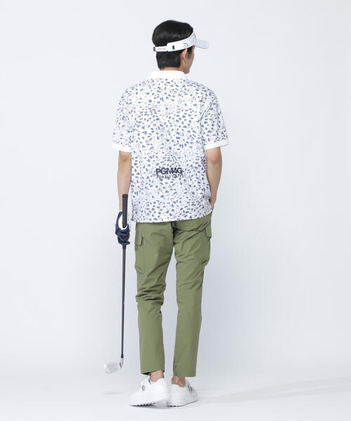 新品 パーリーゲイツ 鹿の子シルケット 立体エレキ柄 半袖ポロシャツ M 白 PEARLY GATES（パーリーゲイツ） ポロシャツ 「PEARLY GATES」格子