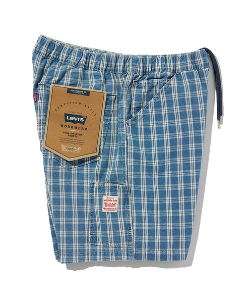 Ｌevi,sのチェックの綿パン Levi's（リーバイス） ワイドパンツ ハーフパンツ ジーンズ 短パン