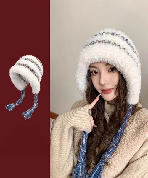 LA VORAGINE（ラ ヴォラジネ） ニット帽 ニットキャップ 防寒フリース