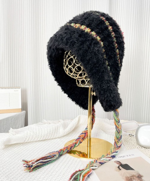 LA VORAGINE（ラ ヴォラジネ） ニット帽 ニットキャップ 防寒フリース