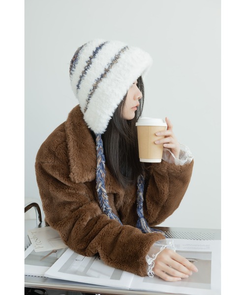 LA VORAGINE（ラ ヴォラジネ） ニット帽 ニットキャップ 防寒フリース