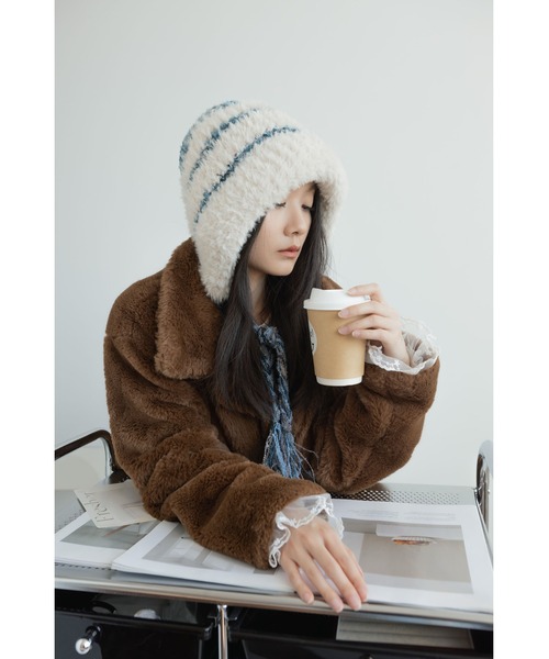 LA VORAGINE（ラ ヴォラジネ） ニット帽 ニットキャップ 防寒フリース