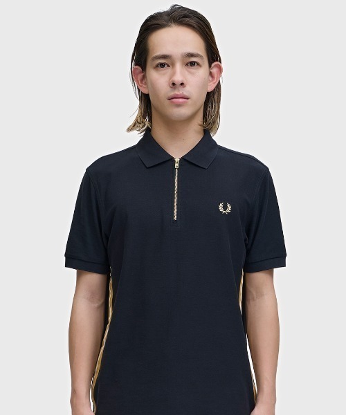 美品‼️‼️フレッドペリー 黒 ポロシャツ ストライプ襟 FRED PERRY（フレッドペリー） ポロシャツ 先行予約受付中／Stripe