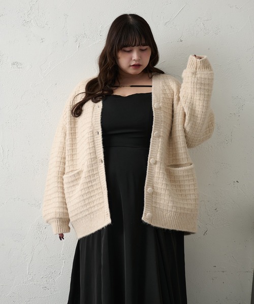 「Louiosy」 ニットカーディガン X-LARGE アイボリー レディース_画像3