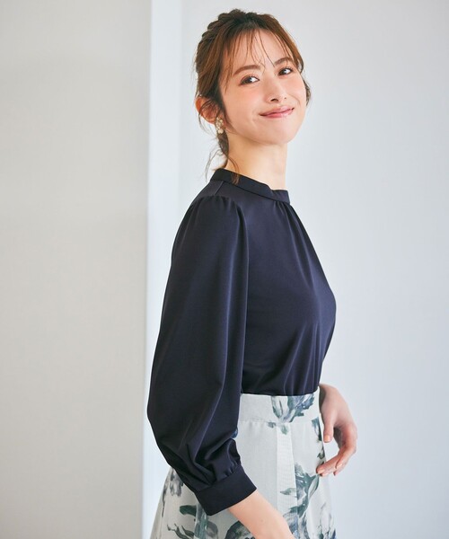 「ANY SIS」 7分袖ブラウス 4 ネイビー レディース_画像3