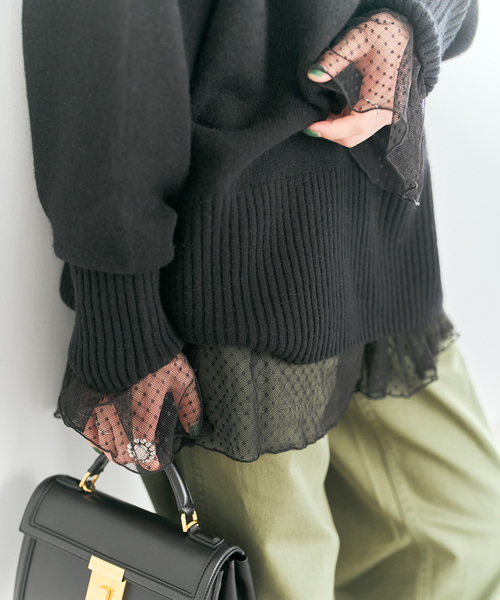 新品未使用　タグ付き　スピックアンドスパン　チュールドットチュニック Spick＆Span（スピック アンド スパン） tシャツ 「追加4」チュール