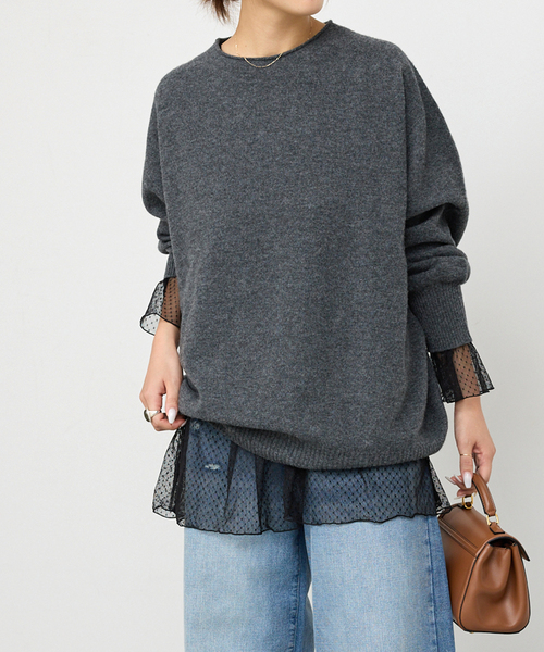 新品未使用　タグ付き　スピックアンドスパン　チュールドットチュニック Spick＆Span（スピック アンド スパン） tシャツ 「追加4」チュール