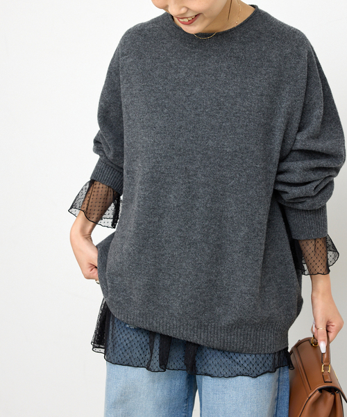 新品未使用　タグ付き　スピックアンドスパン　チュールドットチュニック Spick＆Span（スピック アンド スパン） tシャツ 「追加4」チュール