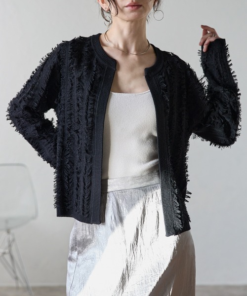 「each」 カーディガン FREE ブラック レディース_画像2