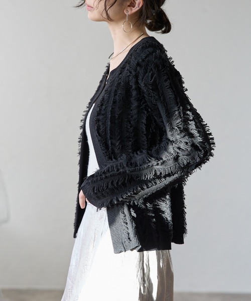 「each」 カーディガン FREE ブラック レディース_画像3