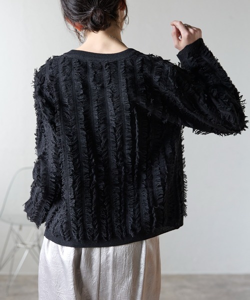 「each」 カーディガン FREE ブラック レディース_画像6