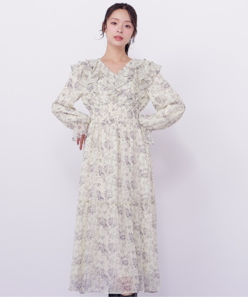 新品jillstuart コレクション　サテンシルク　花柄ワンピース JILL by JILL STUART（ジルバイジルスチュアート） ワンピース 花柄