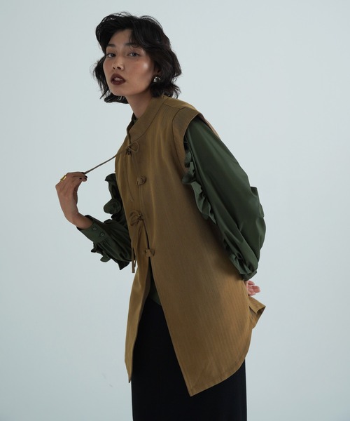 「TINA：JOJUN」 ベスト M キャメル レディース_画像5