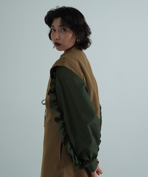 「TINA：JOJUN」 ベスト M キャメル レディース_画像7