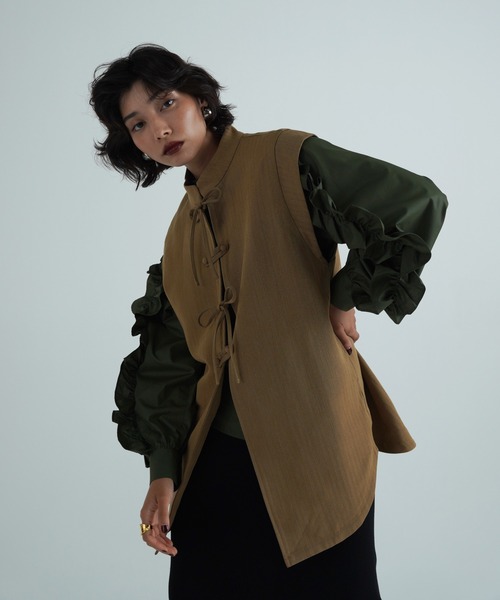 「TINA：JOJUN」 ベスト M キャメル レディース_画像8