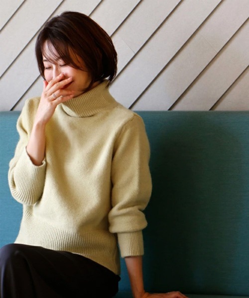 「Ehre style」 長袖ニット FREE ライム レディース_画像4