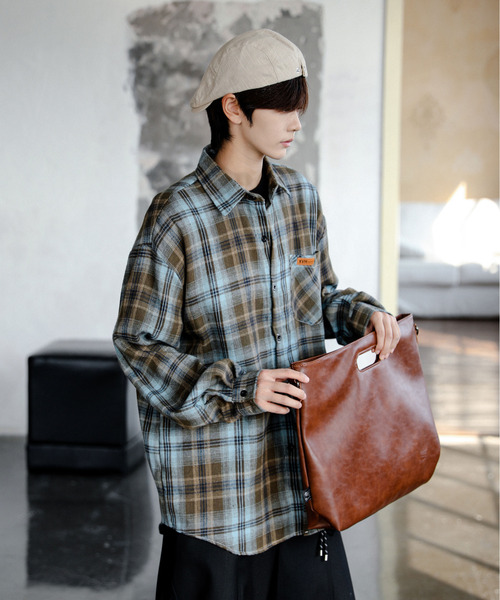 「neos」 長袖シャツ MEDIUM グリーン系その他 メンズ_画像4